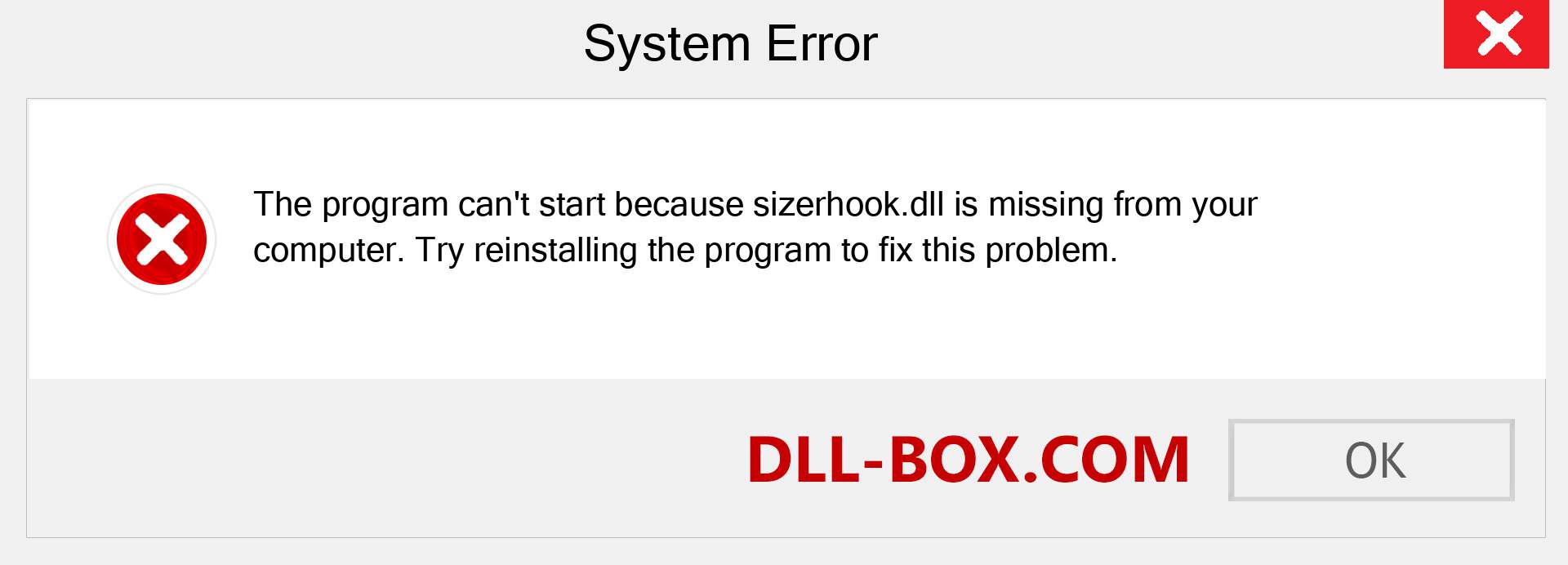  sizerhook.dll file is missing?. Download for Windows 7, 8, 10 - Fix  sizerhook dll Missing Error on Windows, photos, images